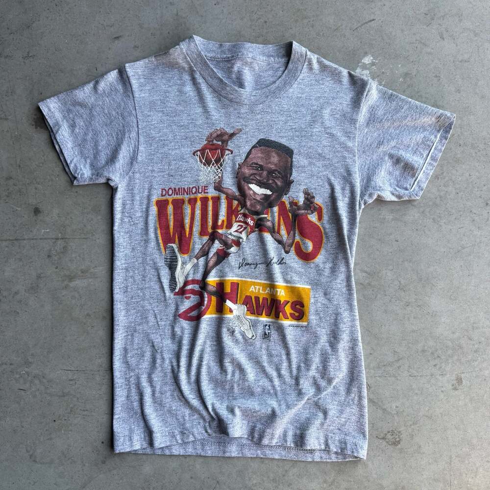 Vintage 1980s Salem Sportswear Atlanta Hawks Dominique Wilkins T-Shirt